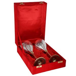 Verre à vin en laiton fait à la main en Inde, gobelet à vin, verre à champagne plaqué argent, flûte - Product Image 2