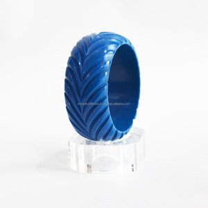 Pulsera de joyería de baquelita, diseño ondulado personalizado, tallado vintage, venta al por mayor - Product Image 2