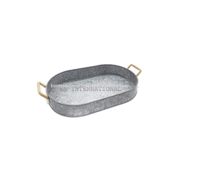 ถาดโลหะรูปไข่ชุบสังกะสี - Product Image 1