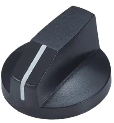 Bouton en plastique ABS noir, boutons de pédale d'effet d'ampli de guitare avec trou d'arbre 36T