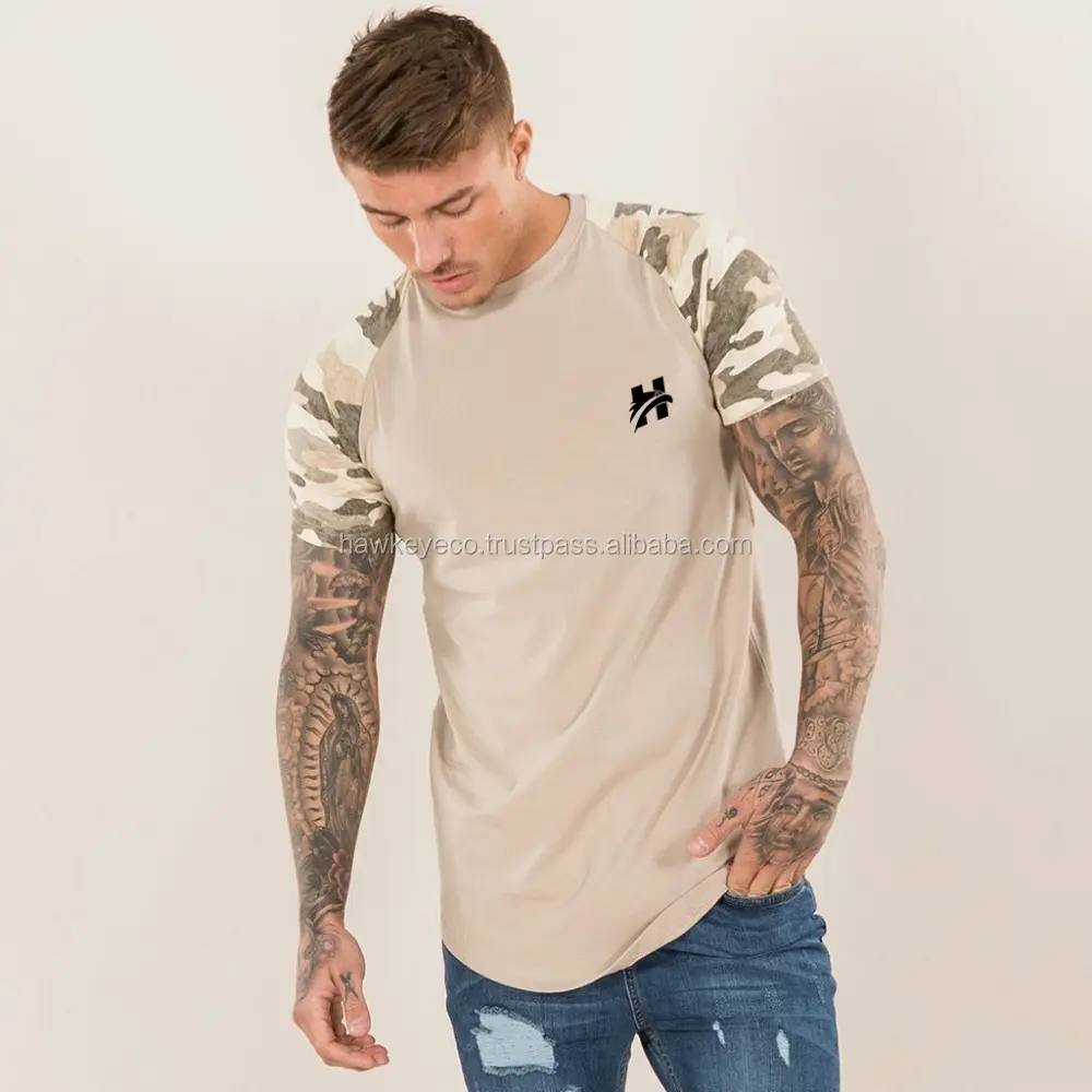 Groothandel Mode Stijl Scoop Bottom T-shirts Voor Man Vervaardigen Door Hawk Eye Co (Paypal Geverifieerd)