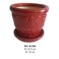 Pot de planteur de roses en céramique, décoration intérieure et extérieure, vernis Orange, pour véranda