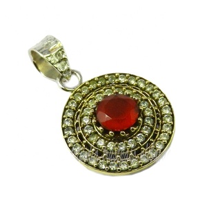 Nueva llegada 925 plata esterlina cornalina CZ Multi piedra preciosa colgante joyería fina colgantes y dijes proveedor y exportador - Product Image 1