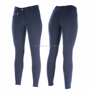 SHEMAX montar a caballo de la mujer de silicona de agarre completa de asiento Pantalones azul marino - Product Image 1