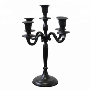 कस्टम थोक शादी Candelabra टेबल सजावट खड़े काले candelabras के लिए तालिका के शीर्ष candelabra काले