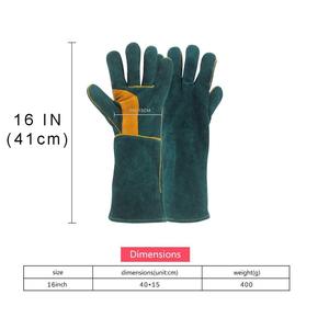 Guantes de soldadura de cuero dividido Unisex de alta calidad Guantes DE SEGURIDAD cálidos de invierno con guantes de trabajo industriales resistentes al calor - Product Image 5