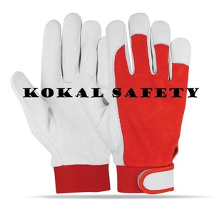 Mano mecánica protección mecánico guantes de trabajo con suave de cuero de cabra - Product Image 1