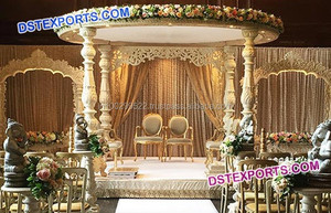 Wedding Wooden Look Fiber Mandap <b>Marvelous</b> Fiber Carved Wedding Mandap Decorative Indian Wedding Mandap Set Canada Event Decor - Product Image 4