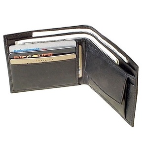 Portefeuille RFID pour hommes avec fermeture à pli long Porte-monnaie Porte-cartes de crédit 2 compartiments pour devises - Product Image 1