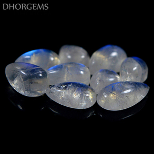 Pierre de lune arc-en-ciel bleue naturelle de qualité supérieure, pierre précieuse en vrac, cristal de pierre de lune bleue, cabochon en forme de poire, pierre de lune - Product Image 2