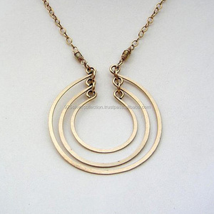 Último collar de tres círculos de Latón chapado en oro joyería geométrica para mujeres para bodas fiestas compromisos regalo perfecto - Product Image 1