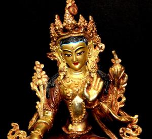 Handcrafted Tibetan Metal Tara <b>Statue</b> Nepalese Engraving Brass Figurine Indian <b>Religious</b> Sculpture Art Buddhist Collectible - Product Image 2