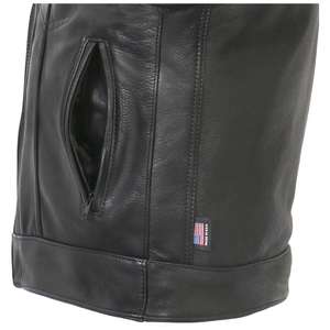 Gilet de motard pour hommes, veste en cuir véritable de haute qualité, Grain - Product Image 3