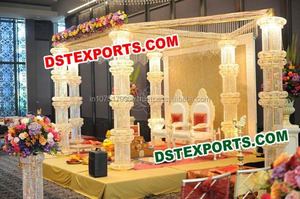 Mandap de mariage en cristal avec motif papillon, décorations élégantes pour mandap de mariage, fabricant de mandap en fibre de cristal pour mariage indien au Royaume-Uni - Product Image 6