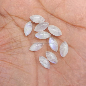 พลอยมูนสโตนสีรุ้ง12x6มม. อัญมณีสีขาว2.55ชิ้นทรงหลวมสำหรับเครื่องประดับสีธรรมชาติ - Product Image 2