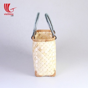 Venta al por mayor de alta calidad de bambú tejido bolso ecológico bordado con lentejuelas cubierta bolsa de la compra para las señoras Top Trending Vietnam - Product Image 4