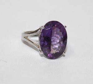 Best Quality 925 Sterling <b>Silver</b> <b>Ring</b> Memoria Jewels Natural Purple Amethyst Prong <b>Set</b> Gemstone <b>Ring</b> Women's Jewelry - Product Image 2