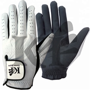 ถุงมือกอล์ฟหนังแกะแท้สีขาวและดำติดป้ายโลโก้และ USA 2023 - Product Image 1