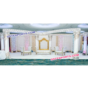 Impresionante Mandap Indio para Bodas, Mandap con Diseño de Mariposas, Mandap Completamente Tallado en Fibra, AUSTRALIA - Product Image 1