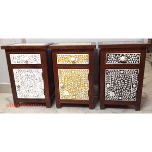 โต๊ะข้างเตียงเฟอร์นิเจอร์ห้องนอนฝังกระดูกใช้ในบ้าน - Product Image 1