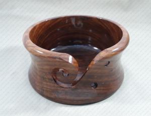 Bol en fil sculpté en bois de Sheesham de qualité supérieure de couleur marron à bas prix (AC 4042) - Product Image 3