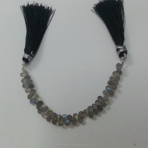 3mm 4mm Naturel AAA Gris Labradorite Faceted Tear Drop Briolette Gemstone Beads Strand for Jewelry Making Wholesale Dealer Price - Product Image 1