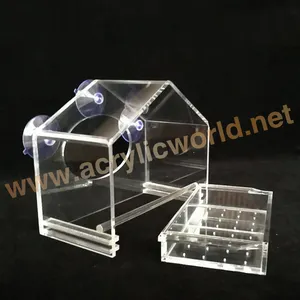 Alimentador de pájaros acrílico para ventana, jaula de acrílico transparente, triangular ensamblado - Product Image 1