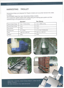 Nuevo Carro de Cosecha Metálico Pequeño para Invernadero de Túnel, Características Hidropónicas para Agricultura Seomak HT - Product Image 3