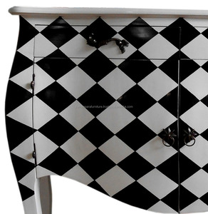 Home Furniture - Wooden <b>Living</b> <b>Room</b> <b>Cabinet</b> Furniture Checkered Color French Style - Product Image 3