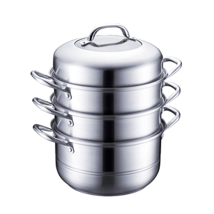 Juego <span class=keywords><strong>de</strong></span> olla <span class=keywords><strong>de</strong></span> vapor y pila <span class=keywords><strong>de</strong></span> acero inoxidable, 3 capas, <span class=keywords><strong>con</strong></span> <span class=keywords><strong>tapa</strong></span> <span class=keywords><strong>de</strong></span> <span class=keywords><strong>vidrio</strong></span> - Product Image 1