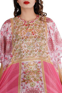 Young Women First Choice Amazing , Recently Made Stylist Long Size Beautiful <b>Pink</b> Color <b>Kaftan</b> /New Digital Print <b>Kaftan</b> - Product Image 2