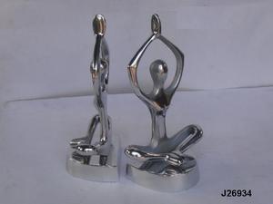 รูปปั้นสูงทำจากอลูมิเนียมหล่อพร้อมนิกเกิลหยาบตกแต่งบ้านสำหรับสำนักงานและบ้านงานฝีมือโลหะ - Product Image 3