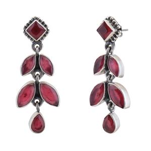 Natural Ruby Gemstone <b>Silver</b> Drop Statement <b>Earrings</b> for Women Gift for Her 925 <b>Sterling</b> <b>Silver</b> Ruby Stone <b>Dangle</b> <b>Earrings</b> - Product Image 1
