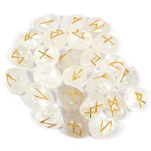 Juego de Runas de cristal transparente de alta calidad, piedra natural reiki, curación, cristal Vikingo, piedras preciosas, juego de runas Wicca, venta al por mayor - Product Image 3