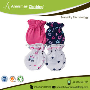 Hot Winter Sale Latest Style Custom Printed OEM Organic Cotton Soft Scratch Free Baby Mittens - Product Image 3