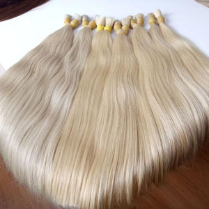 Cabello humano virgen liso en extensión Cabello Remy Color Cabello Rubio - Product Image 1