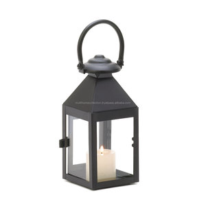 Linterna colgante de metal para decoración del hogar linterna triangular de hierro con revestimiento negro mate candelabro para balcón - Product Image 1