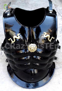 Chaqueta romana de armadura de músculo náutico con acabado de latón medieval Metal con técnica plateada e impresión de huecograbado - Product Image 4