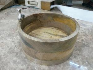 Bol en bois artisanal écologique d'origine indienne grande capacité - Product Image 4