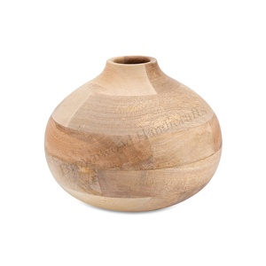 Jarrón de madera hecho a mano duradero y elegante para uso decorativo antiguo producto de exportación de alta calidad - Product Image 1