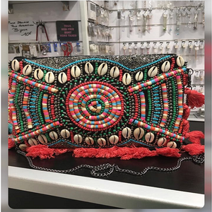 Bolso de Mano Étnico Estilo Indio para Mujer con Aspecto Bohemio y Acabado Artesanal - Product Image 2