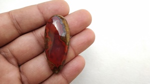 Pendentif cabochons en vrac en forme de poire lisse polie scintillante en agate brune naturelle pour fournitures de fabrication de bijoux - Product Image 3