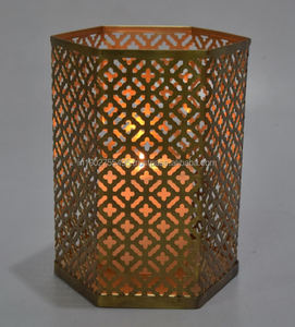 Stylish Square Metal Tealight Votive & <b>Pillar</b> Candleholder for Home Wedding Easter Festive Decorations <b>Candle</b> Jars & Lanterns - Product Image 4