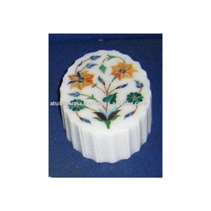 Marble Inlay <b>Small</b> Jewelry <b>Box</b> - Product Image 1