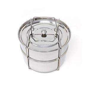 Ensemble de casseroles à vapeur à deux niveaux en acier inoxydable de qualité alimentaire pour légumes, viande, poisson, riz, sans trou - Product Image 2