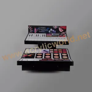 Customized Custom Design Cosmetic Acrylic Makeup Display <b>Stand</b> Makeup Showcase Perfume Cosmetics Wooden Display Case - Product Image 1