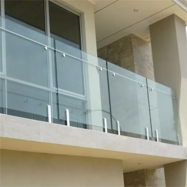 Edelstahl-Ober klemmen für rahmenlose Glas balkon geländer