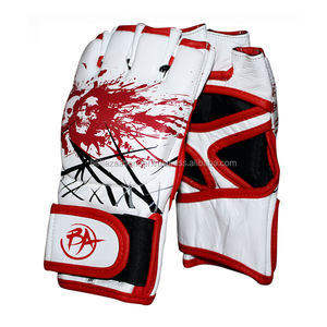 Guantes personalizados Guantes de cuero de gel Lucha Boxeo Saco de boxeo Artes marciales Guantes de boxeo de medio Dedo de cuero profesional - Product Image 1