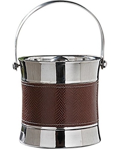 Seau à glace en acier inoxydable gainé de cuir fait à la main refroidisseur de champagne baquet de boisson arrivée chaude - Product Image 6