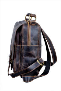 Sacs à dos en cuir à la mode Designer de luxe célèbre Logo personnalisé unisexe Vintage plaine hommes femmes sac à dos en cuir véritable - Product Image 3